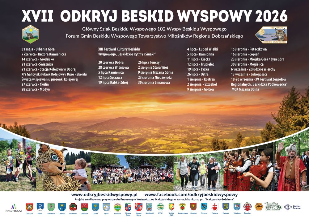 Plakat dotyczący XVII akcji Odkryj Beskid Wyspowy