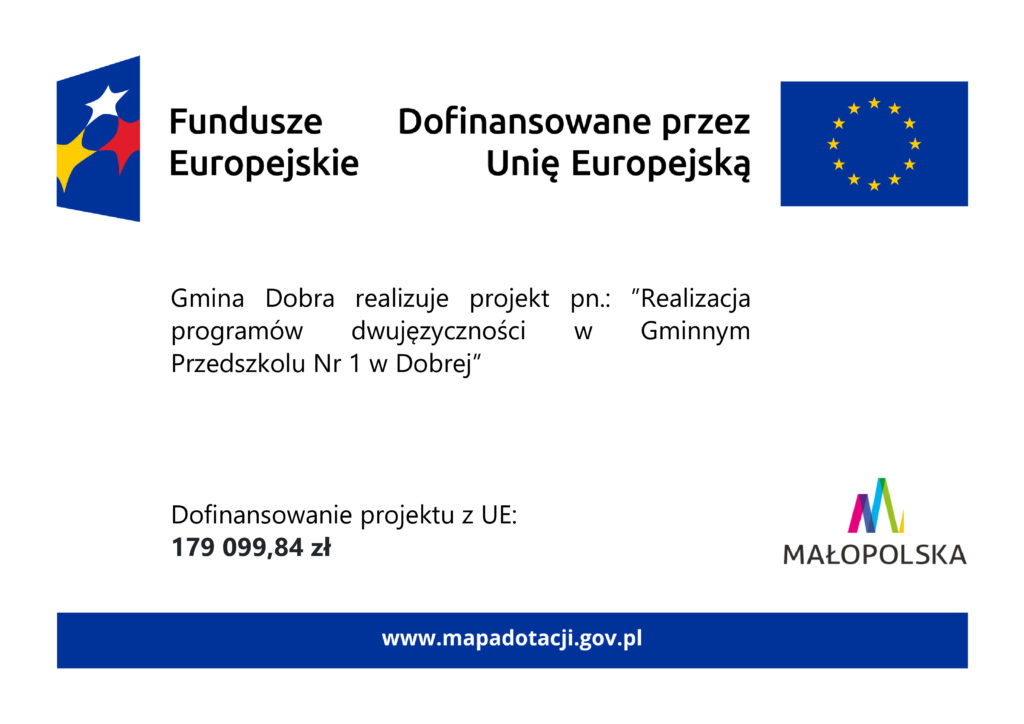 Plakat z informacją o kwocie dofinasowania projektu ze środków UE w kwocie 179 099,84 zł
