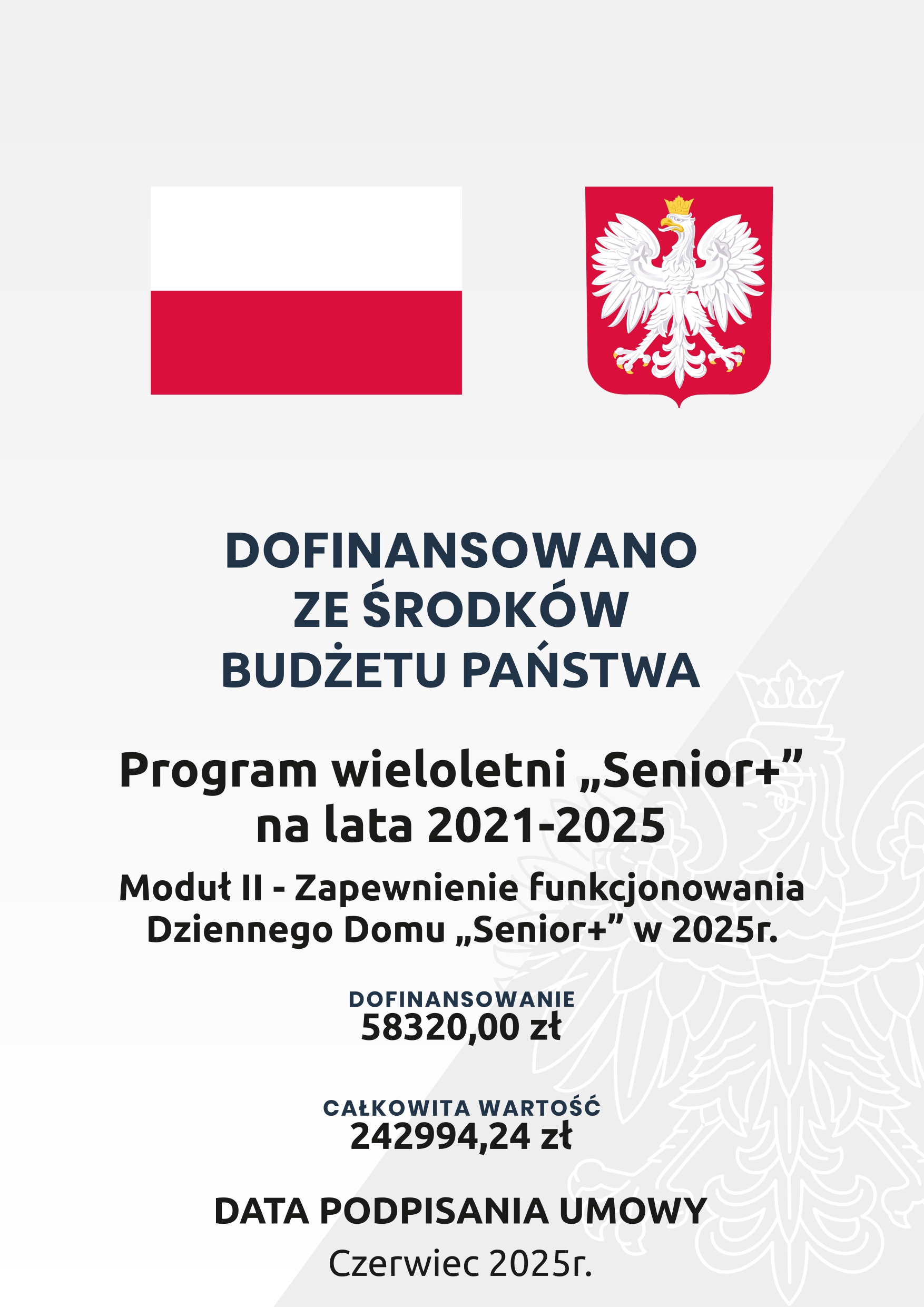 Informacja o dofinansowaniu