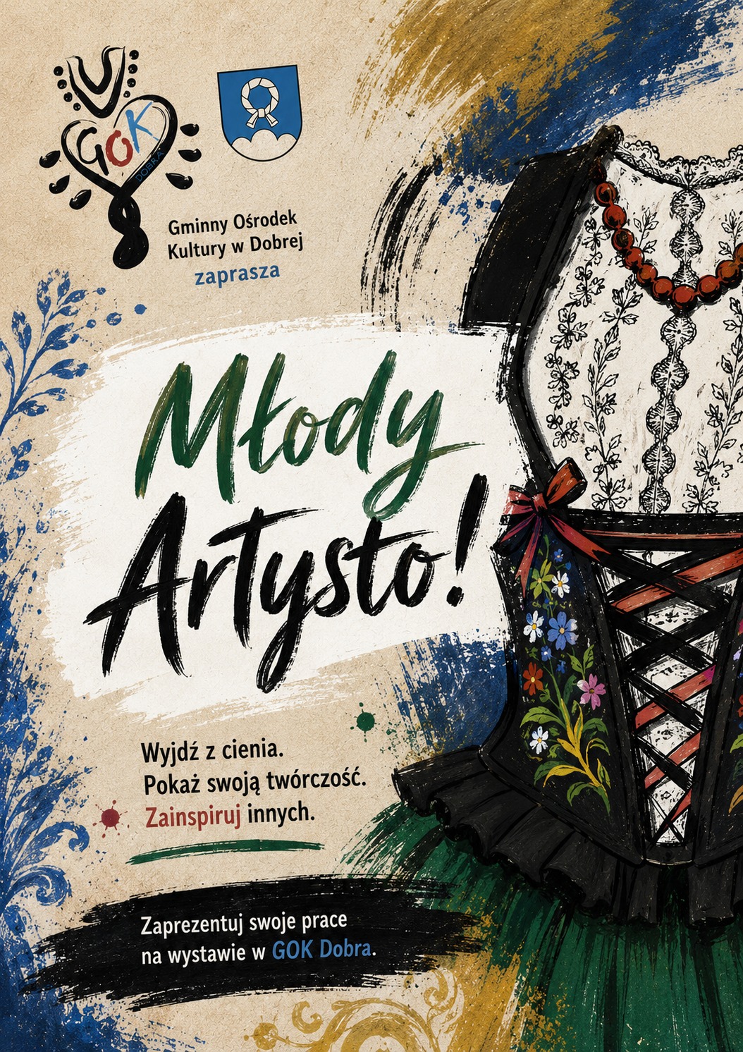 plakat dot. wernisażu dla młodych artystów