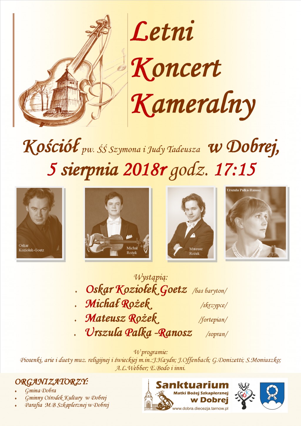 LETNI KONCERT KAMERALNY - 5 SIERPNIA 2018