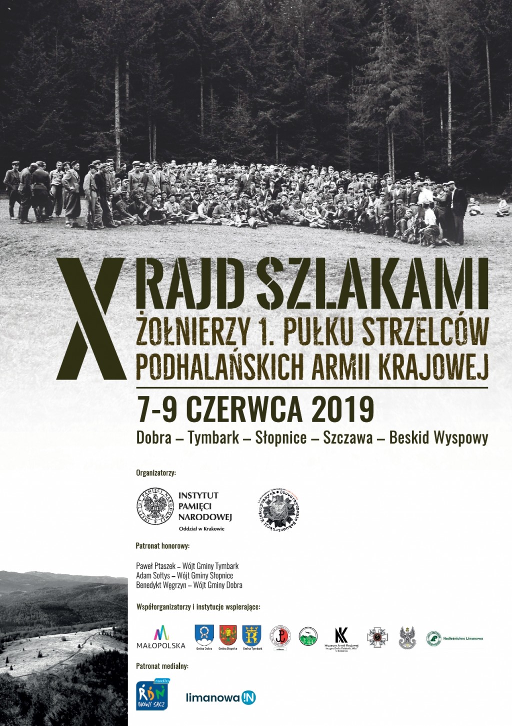 X Rajd Szlakami Żołnierzy 1. Pułku Strzelców Podhalańskich AK - Beskid Wyspowy 7-9 czerwca 2019 r.