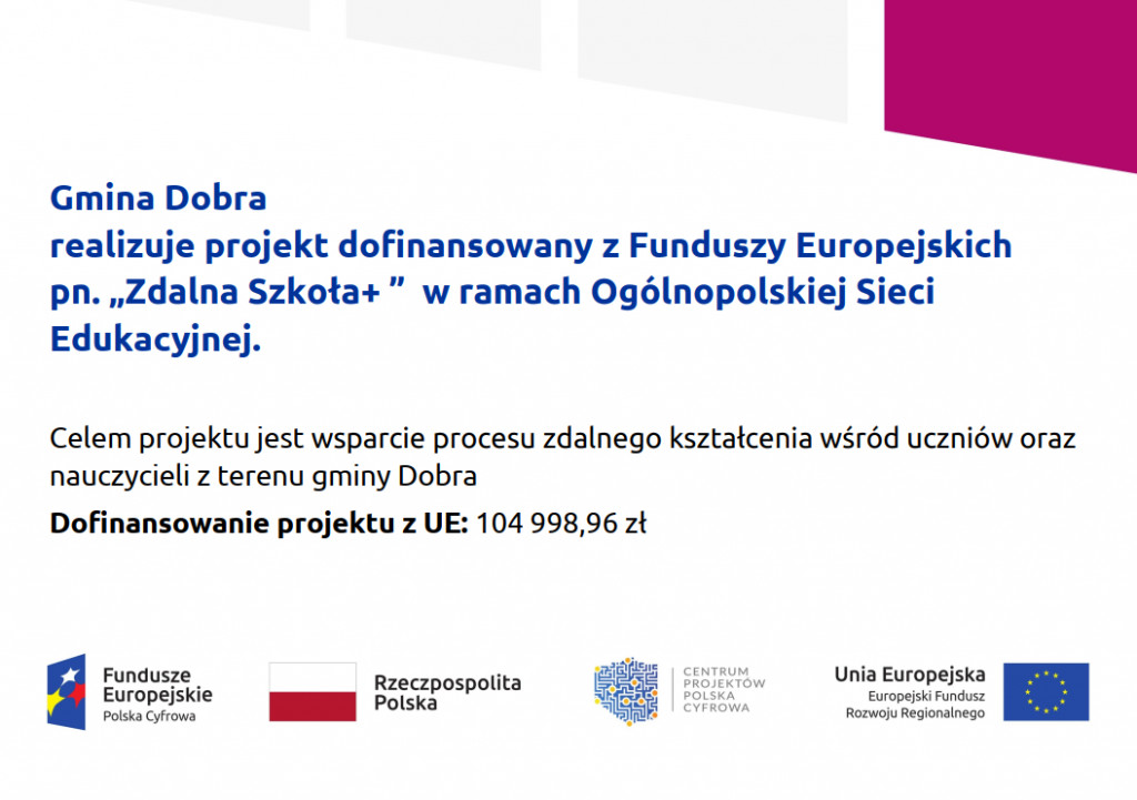 Przekazanie zestawów komputerowych w ramach projektu pn. Zdalna szkoła+