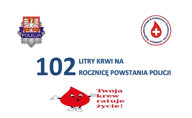 Akcja pod hasłem „102 litry krwi na 102 rocznicę powstania Policji”