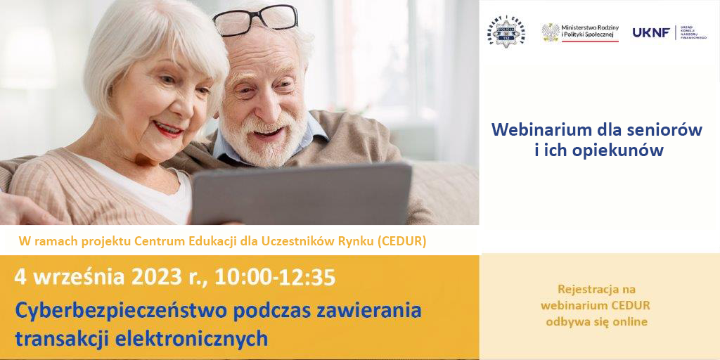 Webinarium dla seniorów i ich opiekunów - 4.09.2023 r.